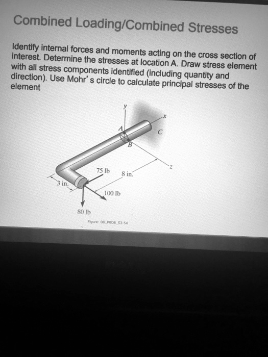 SOLVED: Combined Loading/Combined Stresses: Identify internal forces ...