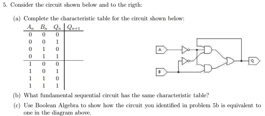 SOLVED: Consider the circuit shown below and to the rigth: Complete the ...