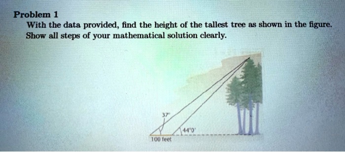 SOLVED: Problem 1 With The Data Provided;, Find The Height Of The ...