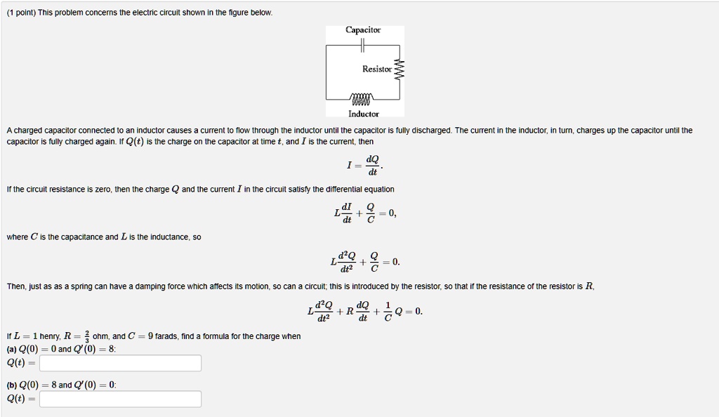 SOLVED Point This Problem Concerns The Electric Circuit Shown In The