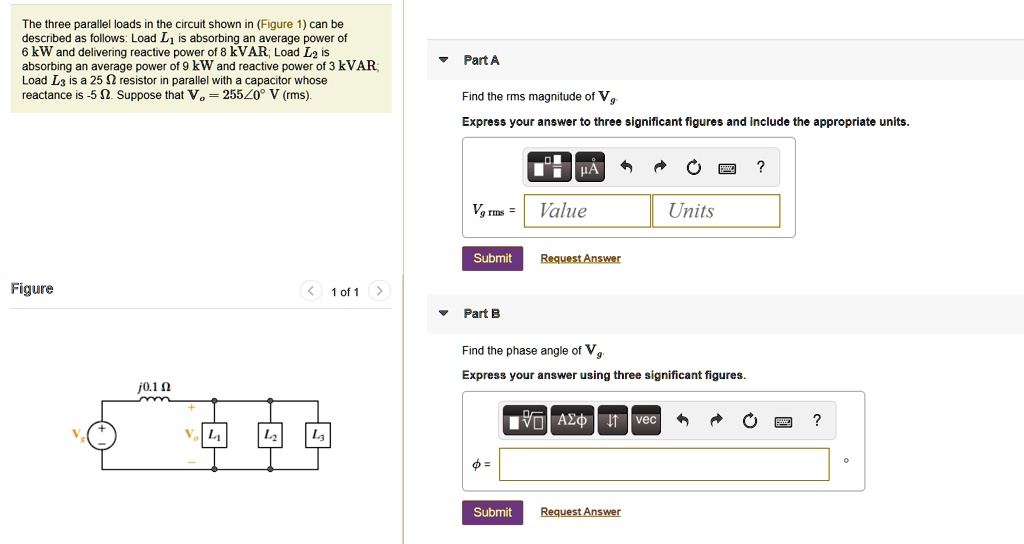 The three parallel loads in the circuit shown in (Figure 1) can be ...