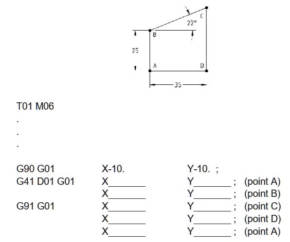 SOLVED: Write the missing coordinates for the g-code required to ...