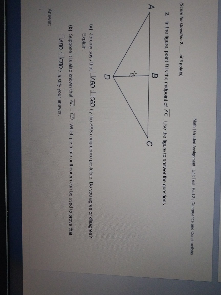 graded assignment unit test part 2 congruence and constructions