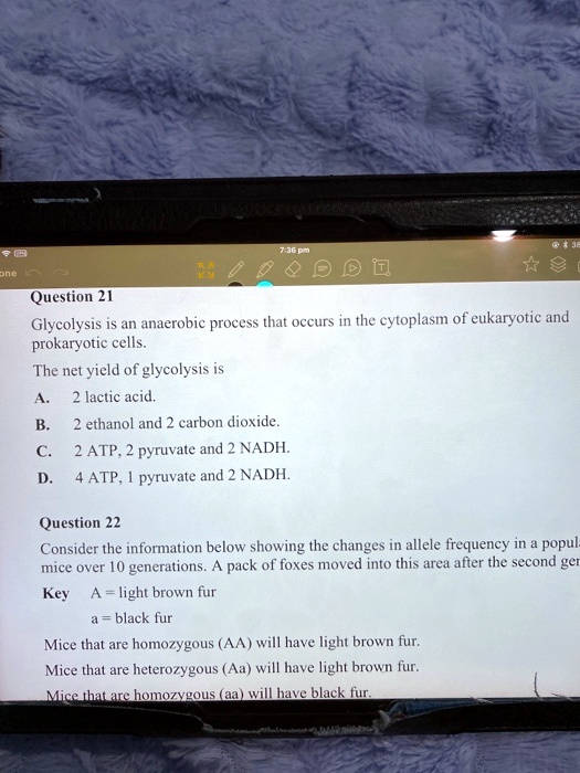 SOLVED 0 > 4 Question 21 Glycolysis is an anaerobic process that