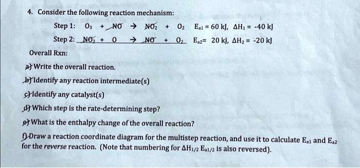 F) Draw a reaction coordinate diagram for the multistep reaction, and ...