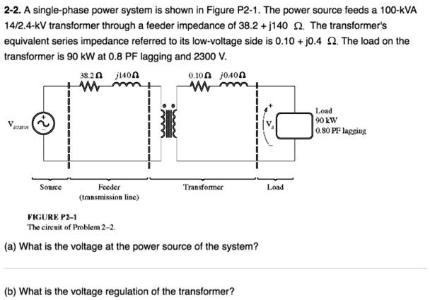 SOLVED: A Single-phase Power System Is Shown In Figure P2-1. The Power ...