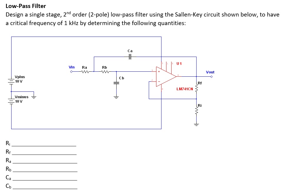 SOLVED Text LowPass Filter Design a single stage, 2nd order (2pole