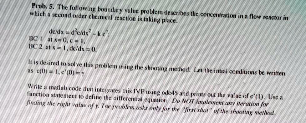 Prob. 5. The following boundary value problem describes the ...
