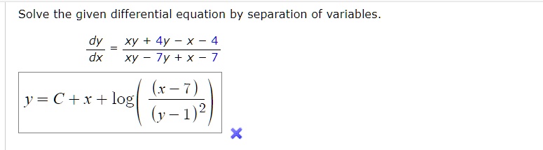 SOLVED:Solve the given differential equation by separation of variables ...