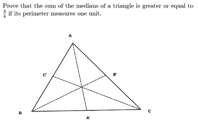 SOLVED: Prove that the sum of the medians of a triangle is greater Or ...