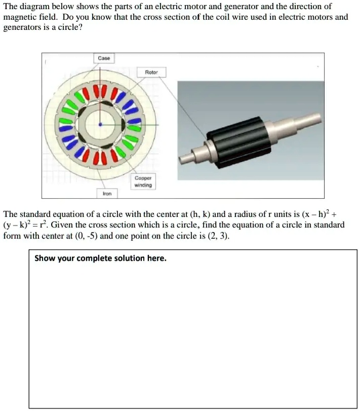 SOLVED The diagram below shows the parts of an electric motor and