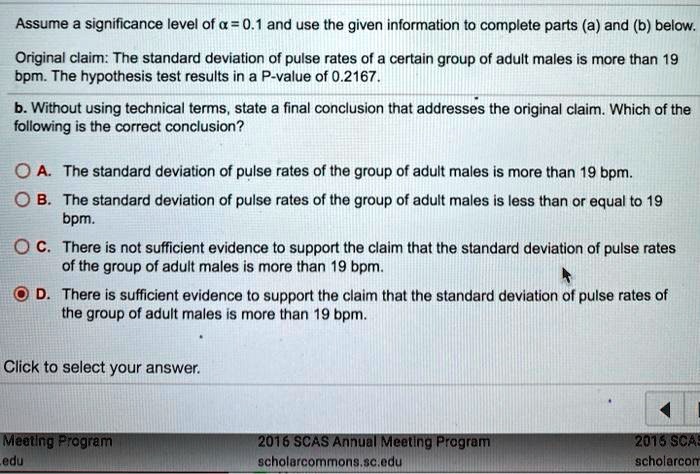 SOLVED: Assume A Significance Level Of A = 0.1 And Use The Given ...