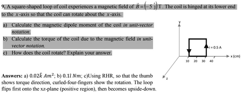 SOLVED: A square-shaped loop of coil experiences a magnetic field of B ...