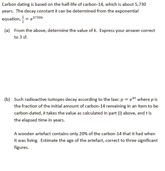 Radioactive dating equation