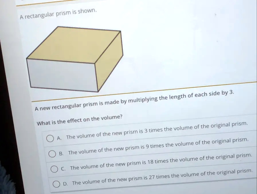 prism is shown rectangular of each side by 3 made by multiplying the ...