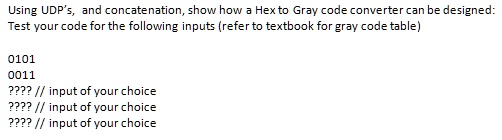 Using UDP's, and concatenation, show how a Hex to Gray code converter ...