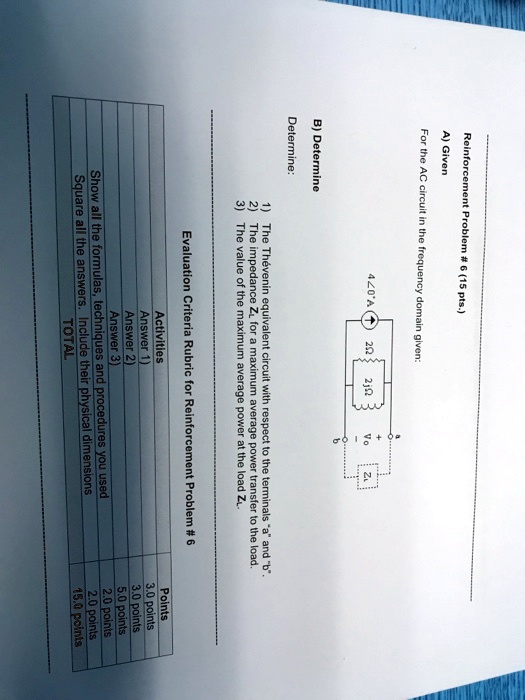 SOLVED: Determine: B) Determine A Given For the AC circuit in the ...