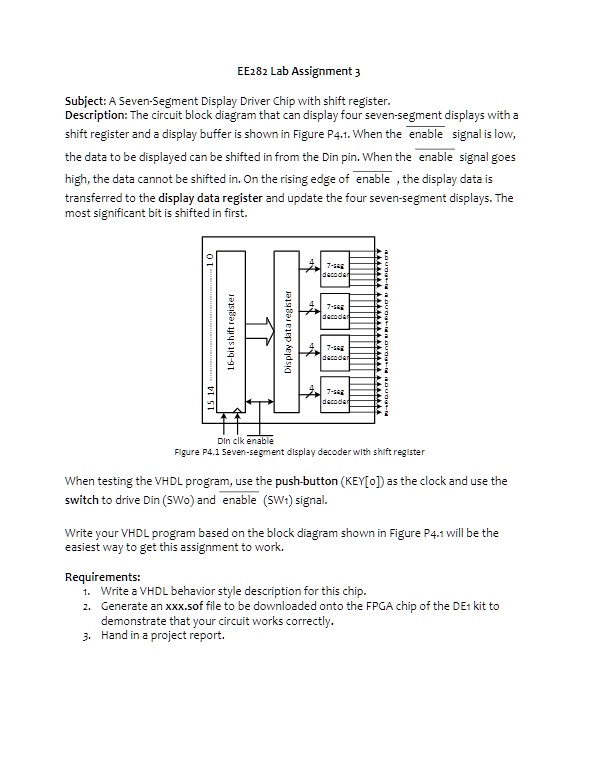 SOLVED: Subject: A Seven-Segment Display Driver Chip with Shift ...