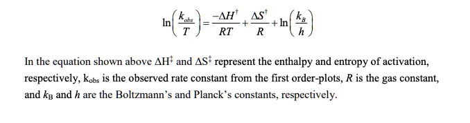 SOLVED: h(T)-*+4+hlk) In the equation shown above AHt and AS* represent ...