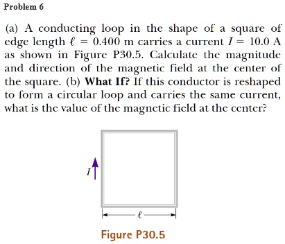 SOLVED: Problem: A conducting loop in the shape of a square with an ...