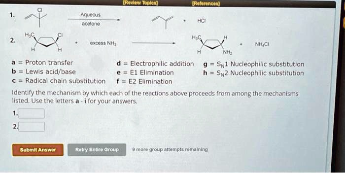 SOLVED: Aqueous acetone Excess NH NHCl NH. a=Proton transfer d ...