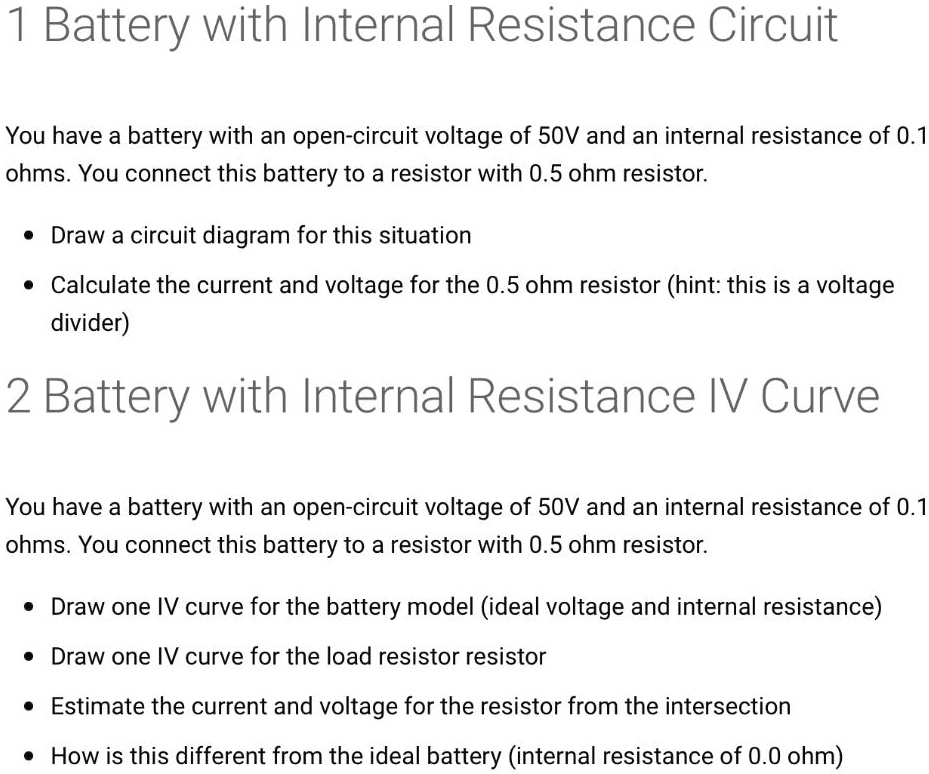SOLVED1 Battery with Internal Resistance Circuit You have a battery