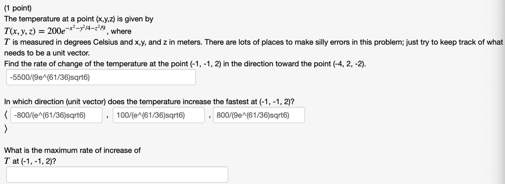 1 point the temperature at point xyz is given by txy 2 200e j4 229 ...