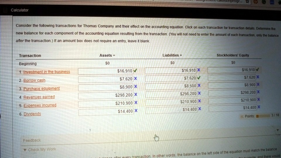 Consider The Following Transactions For Thomas Company SOLVED: Calculator Consider the following transactions for Thomas