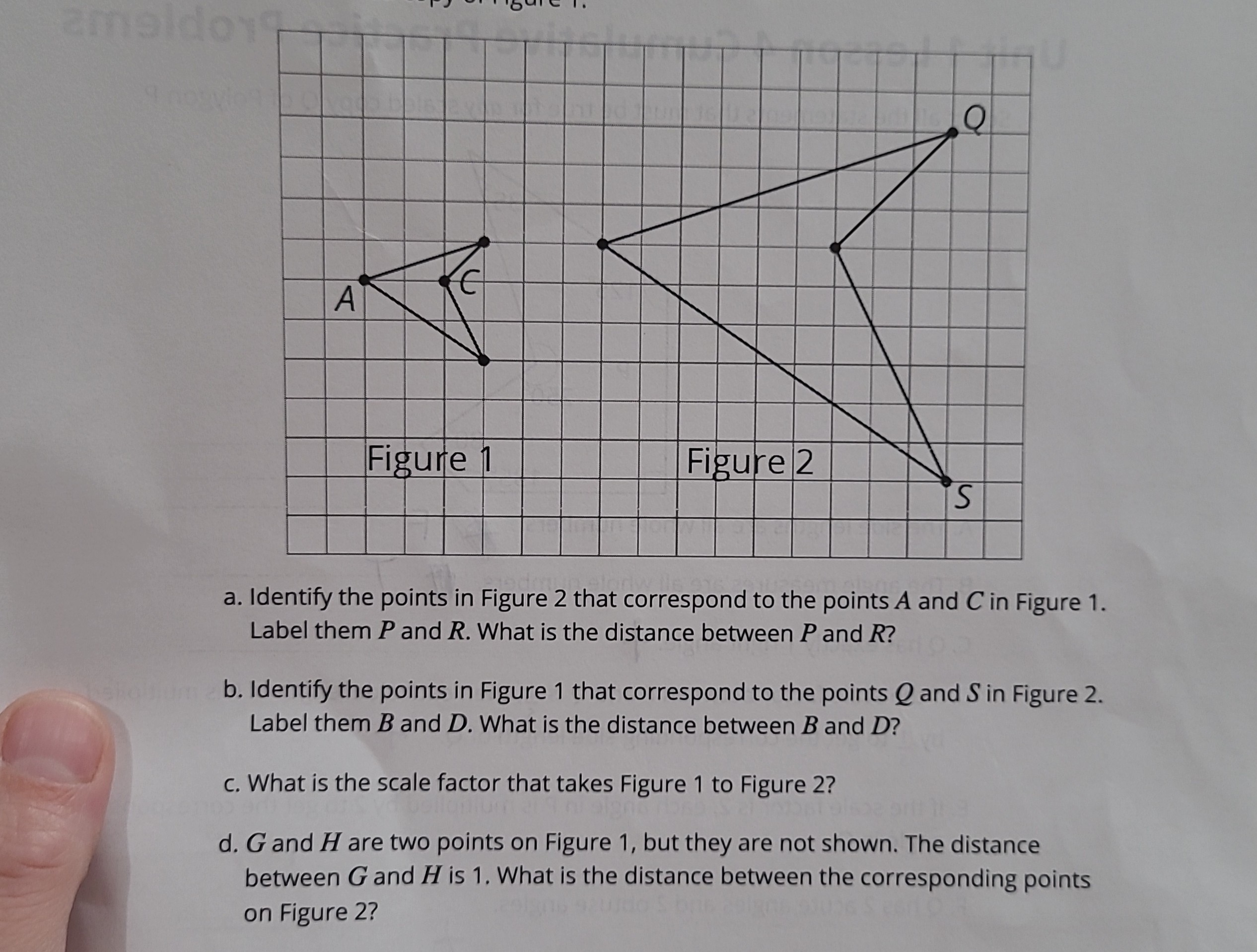 a. Identify the points in Figure 2 that correspond to the points A and ...