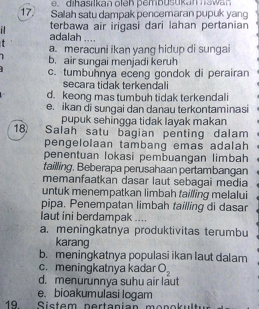 SOLVED: Tolong Dibantu Nomor 17 Dan 18 Kak Beserta Alasannya. 0 ...