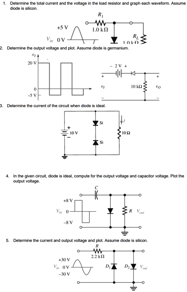 1. Determine the total current and the voltage in the load resistor and ...
