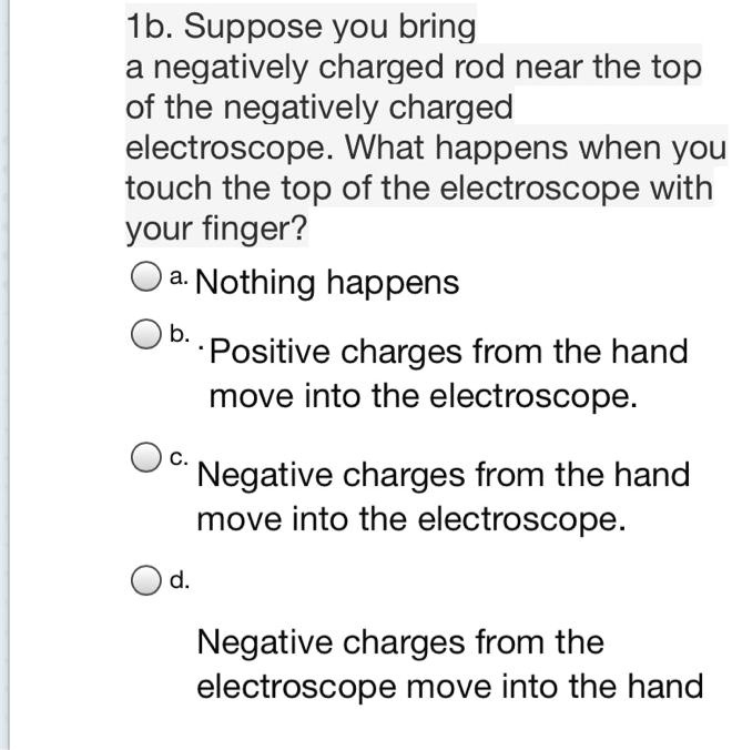 SOLVED Ib. Suppose you bring a negatively charged rod near the top of