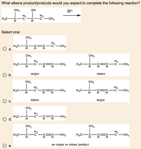 SOLVED: What alkene product/products would you expect to complete the ...