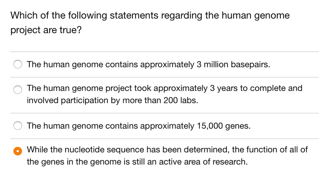 Which Of The Following Statements Regarding The Human Genome Project ...