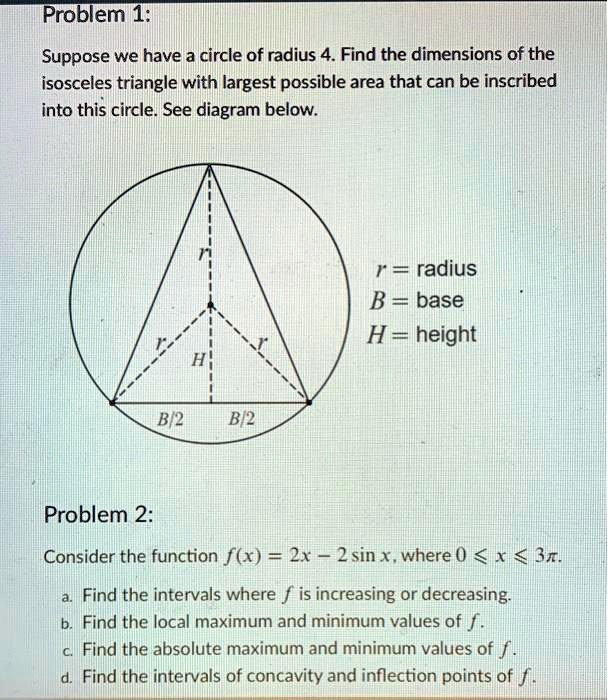 SOLVED Problem 1 Suppose we have a circle of radius 4. Find the