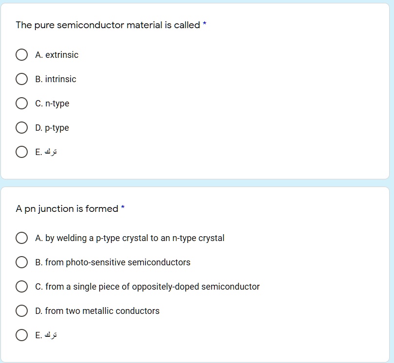 SOLVED: The pure semiconductor material is called * A. extrinsic B ...