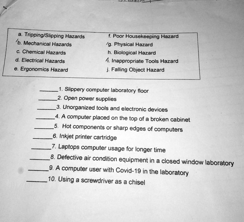 SOLVED Identify what hazard is being illustrated in the situation