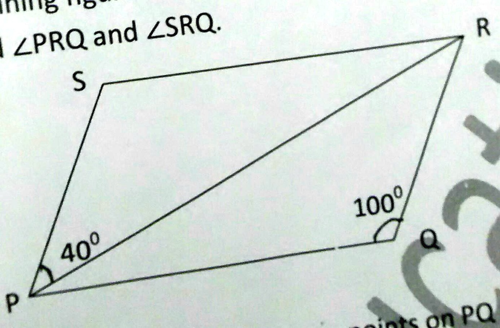 Solved In The Adjoining Figure If Pqrs Is A Parallelogram And Angle Pqr100 And Angle Spr40 5645