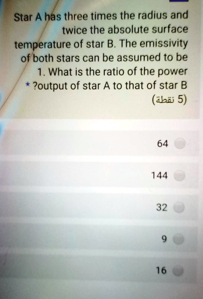 Star A Has Three Times The Radius And Twice The Absolute Surface ...