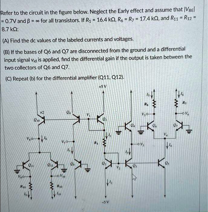 SOLVED: Refer to the circuit in the figure below. Neglect the Early ...