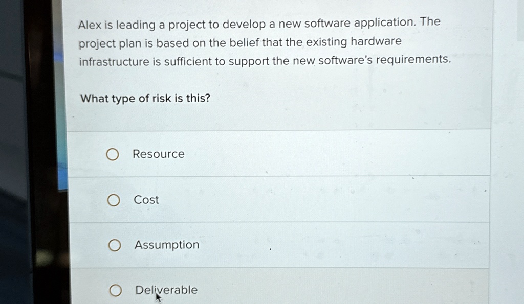 alex is leading a project to develop a new software application the