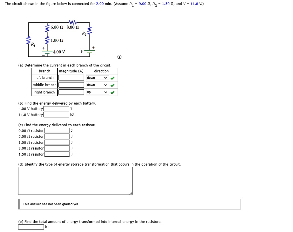 the circuit shown in the figure below is connected for 290 min assume ...