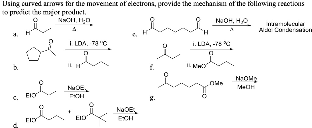 SOLVED: Using curved arrows for the movement of electrons, provide the ...