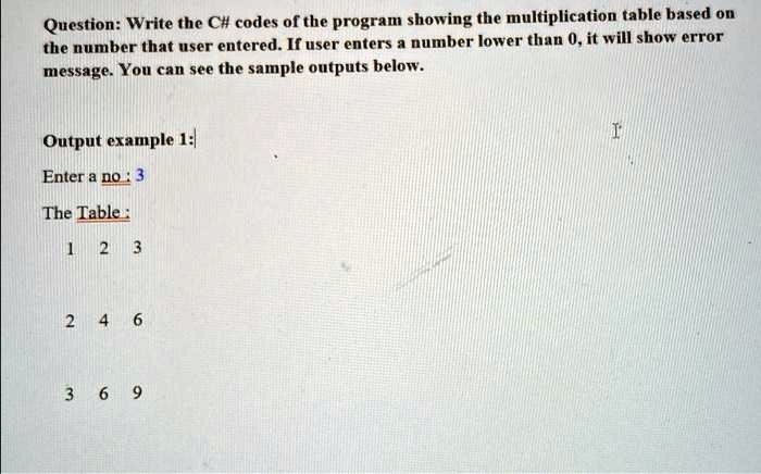 SOLVED: Question: Write the C# code for a program that displays the ...