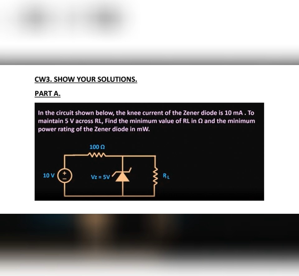 SOLVED PART A. In the circuit shown below, the knee current of the