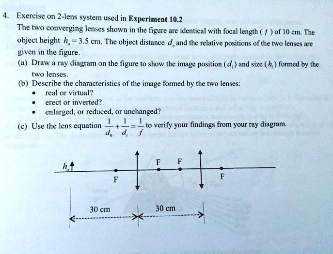 Exercise On 2-lens System Used In Experiment 10.2. The Two Converging ...