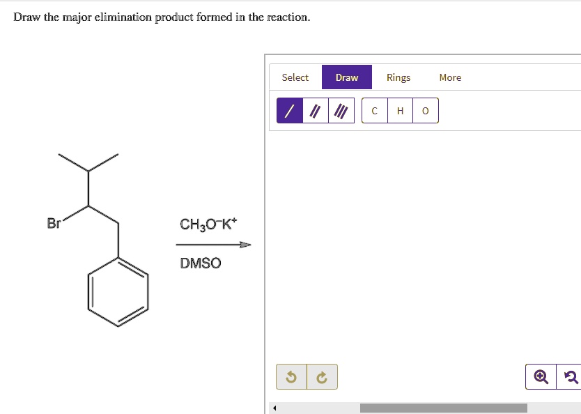 SOLVED Draw the major elimination product formed in the reaction