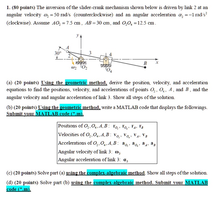 SOLVED: 1.(80 Points The Inversion Of The Slider-crank Mechanism Shown ...