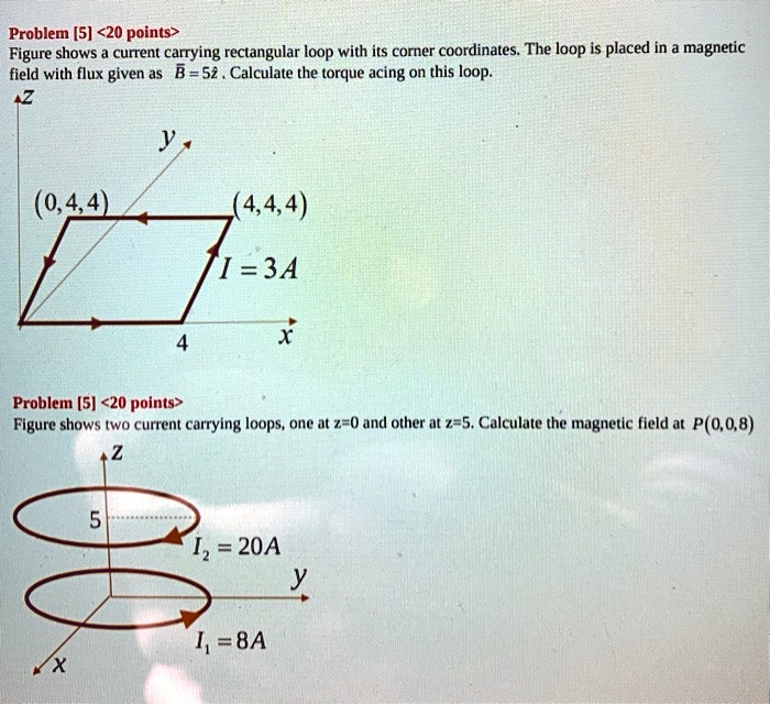 SOLVED: Problem [5] Figure shows a current carrying rectangular loop ...