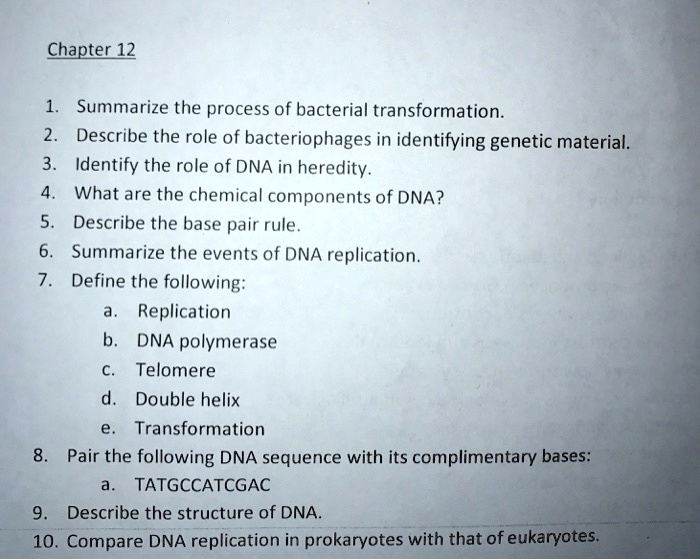SOLVED: Chapter 12 Summarize the process of bacterial transformation ...